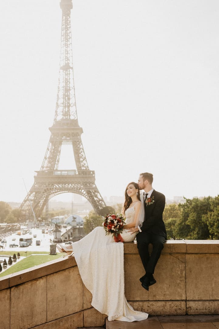 elopement wedding eiffel tower trocadero