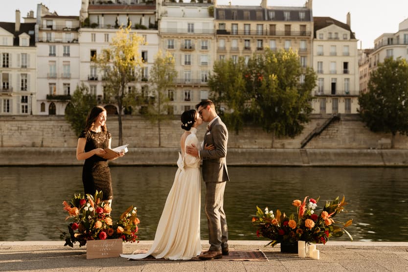 Paris Elopement by The Seine River