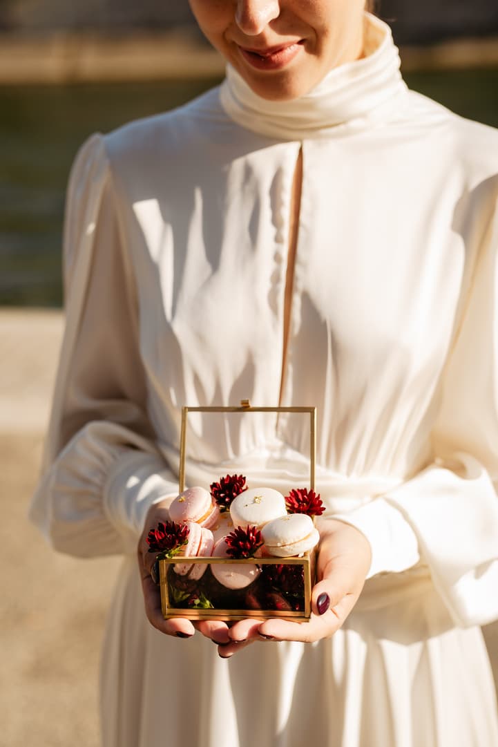 macarons pastry for paris elopement wedding