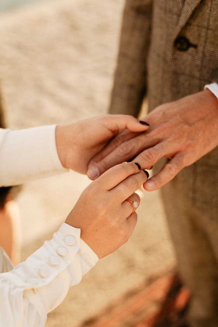 paris elopement wedding ceremony ring exchange