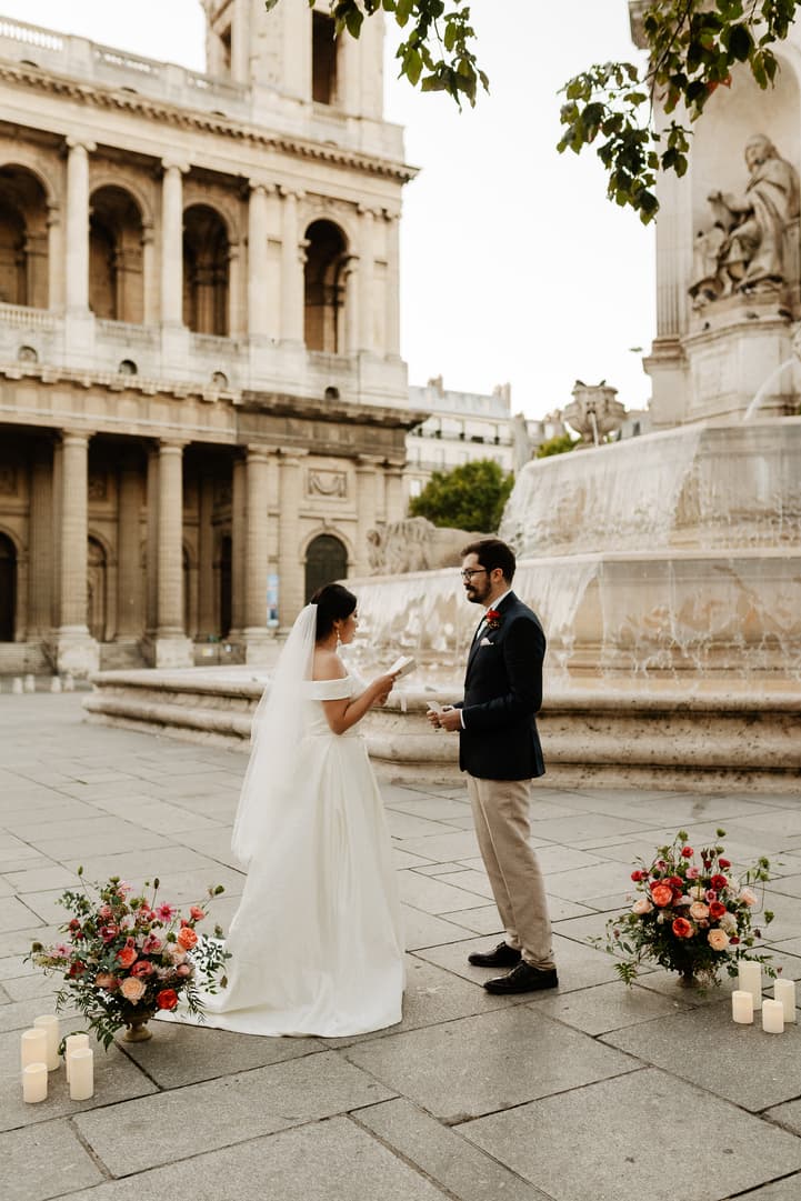 Paris elopement vows renewal in Paris