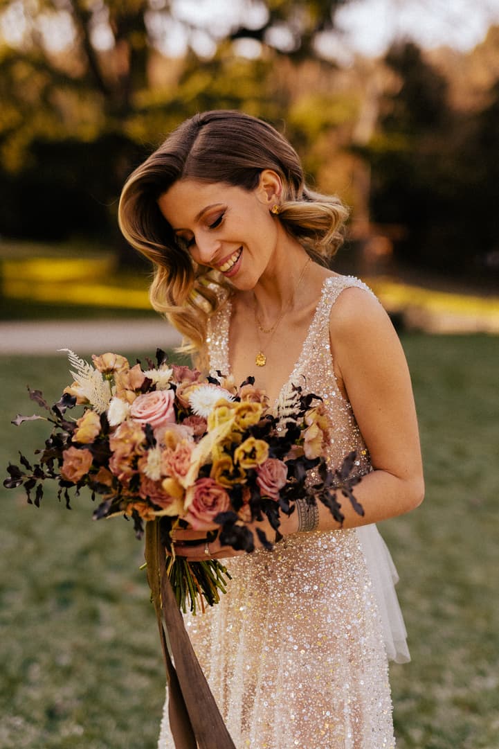 gorgeous bride in her first look