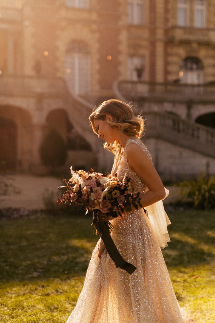 gorgeous bride in her first look