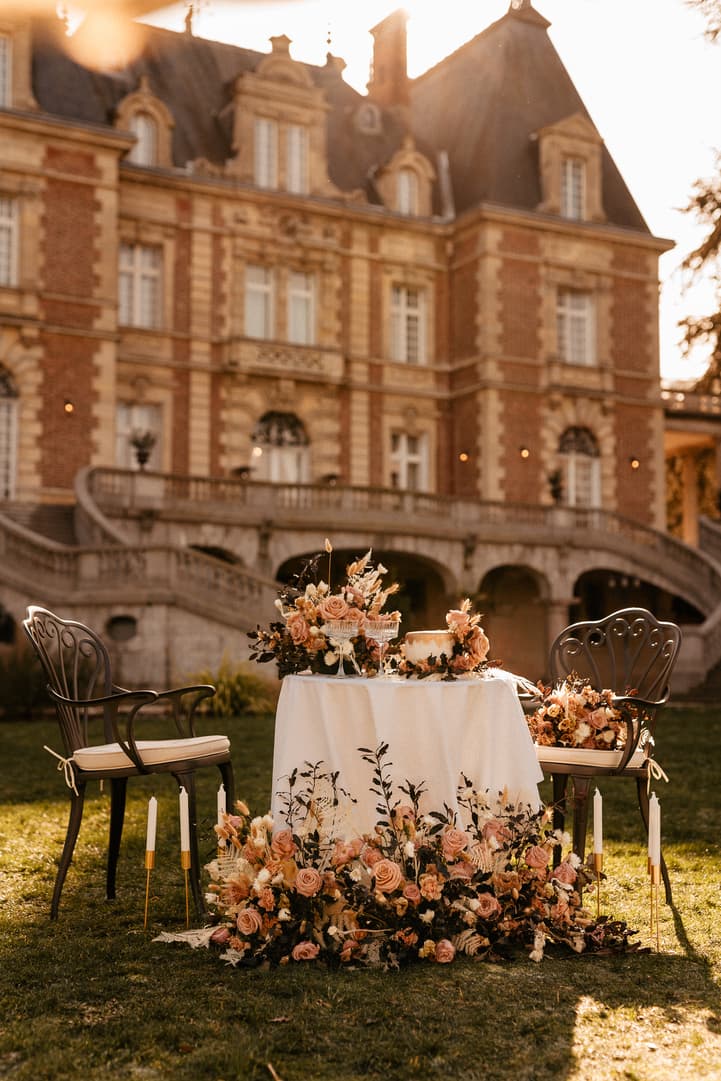 table for 2 decoration elopement wedding idea