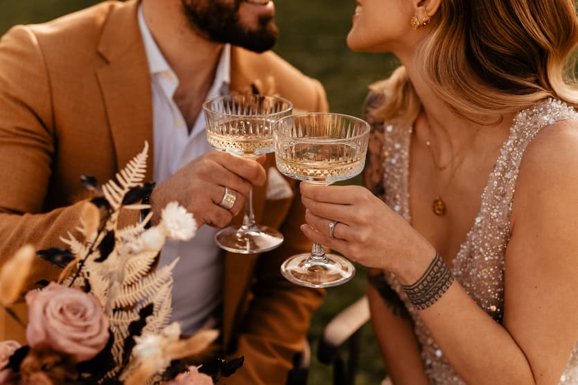 couple elopement castle wedding golden hour ideas