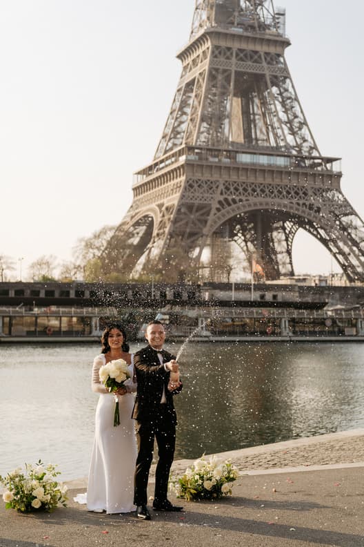 Champagne Celebration wedding elopement in Paris