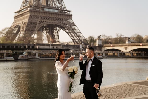 Champagne Celebration wedding elopement in Paris