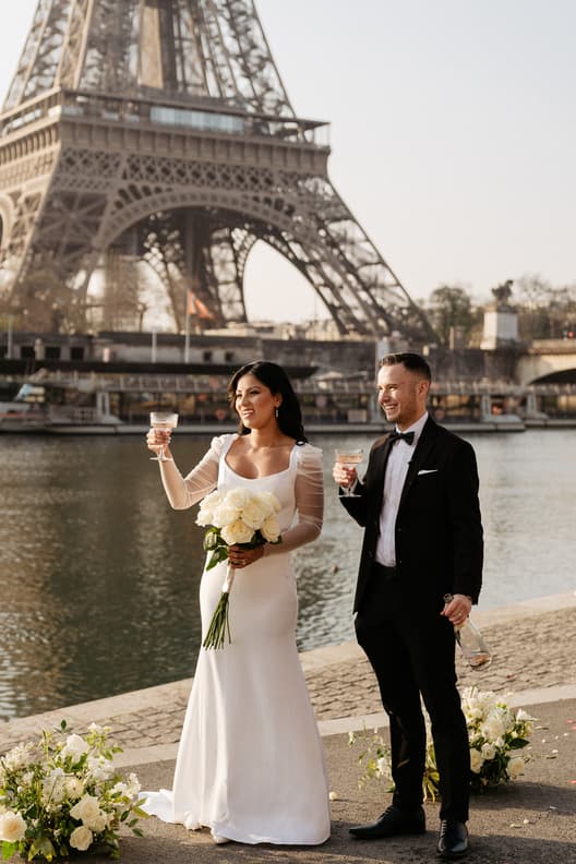 Champagne Celebration wedding elopement in Paris