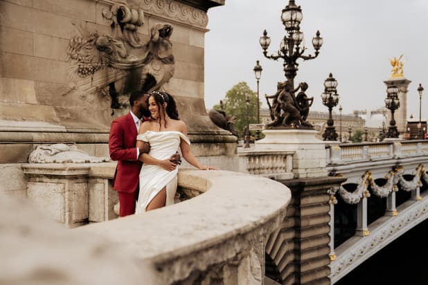 Couple Shoot Pont Alexandre Bridge Paris