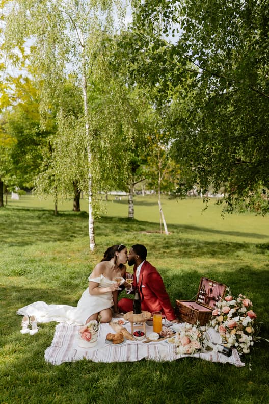 Picnic Wedding Reception intimate Couple elopement