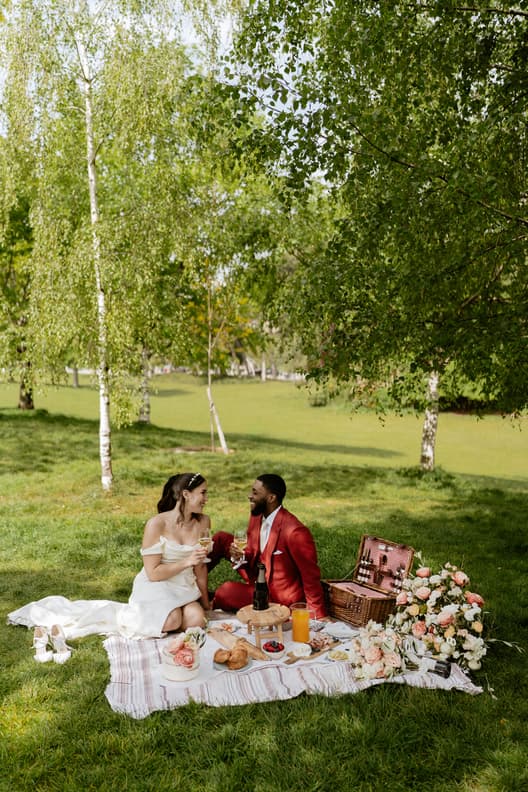 Picnic Wedding Reception intimate Couple elopement