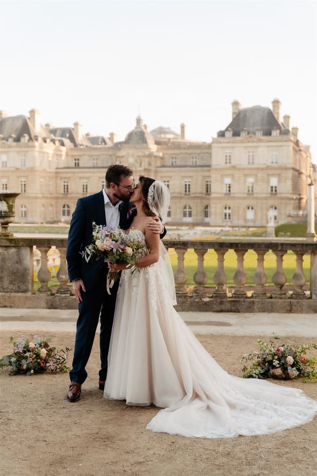 Elopement ceremony Luxembourg Gardens Paris Sunrise