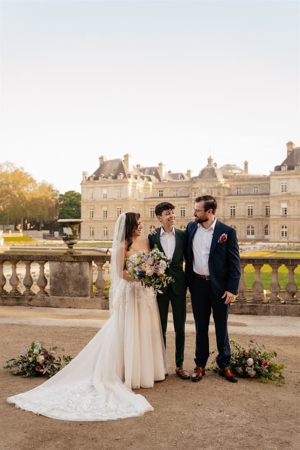 Elopement ceremony Luxembourg Gardens Paris Sunrise