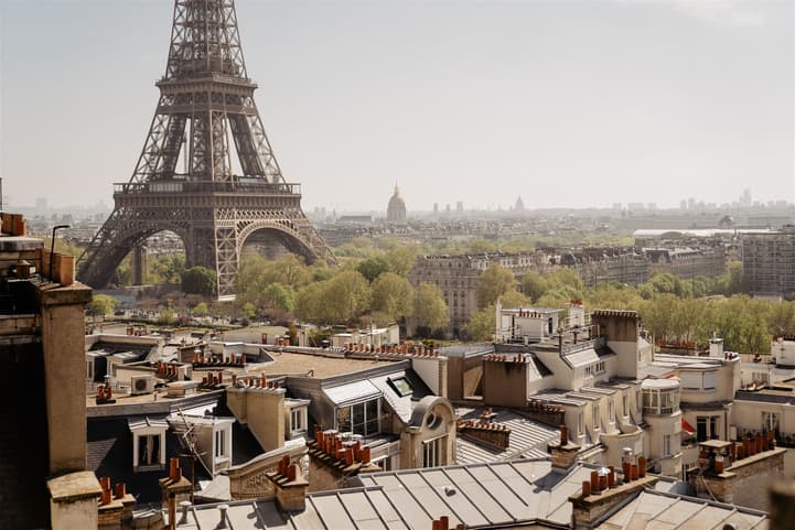 Eiffel Tower view from terrace