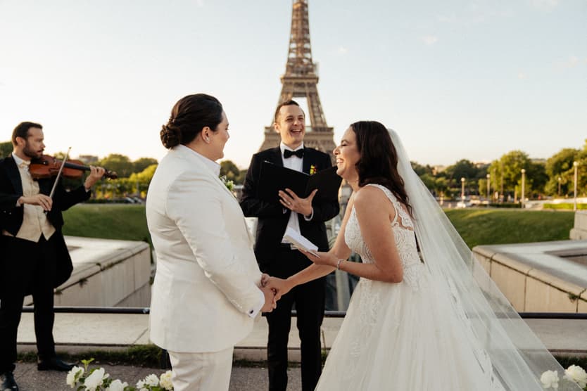gay wedding elopement ceremony eiffel tower