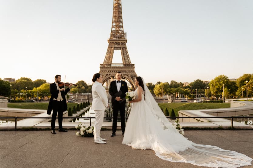 gay wedding elopement ceremony eiffel tower