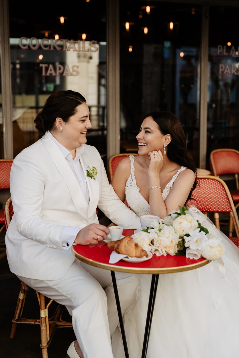 French Cafe Gay Wedding Elopement Inspiration Paris