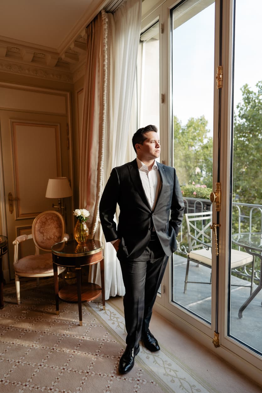 Paris Elopement Packages Elopement Photographer Videographer Ritz Paris groom preparation