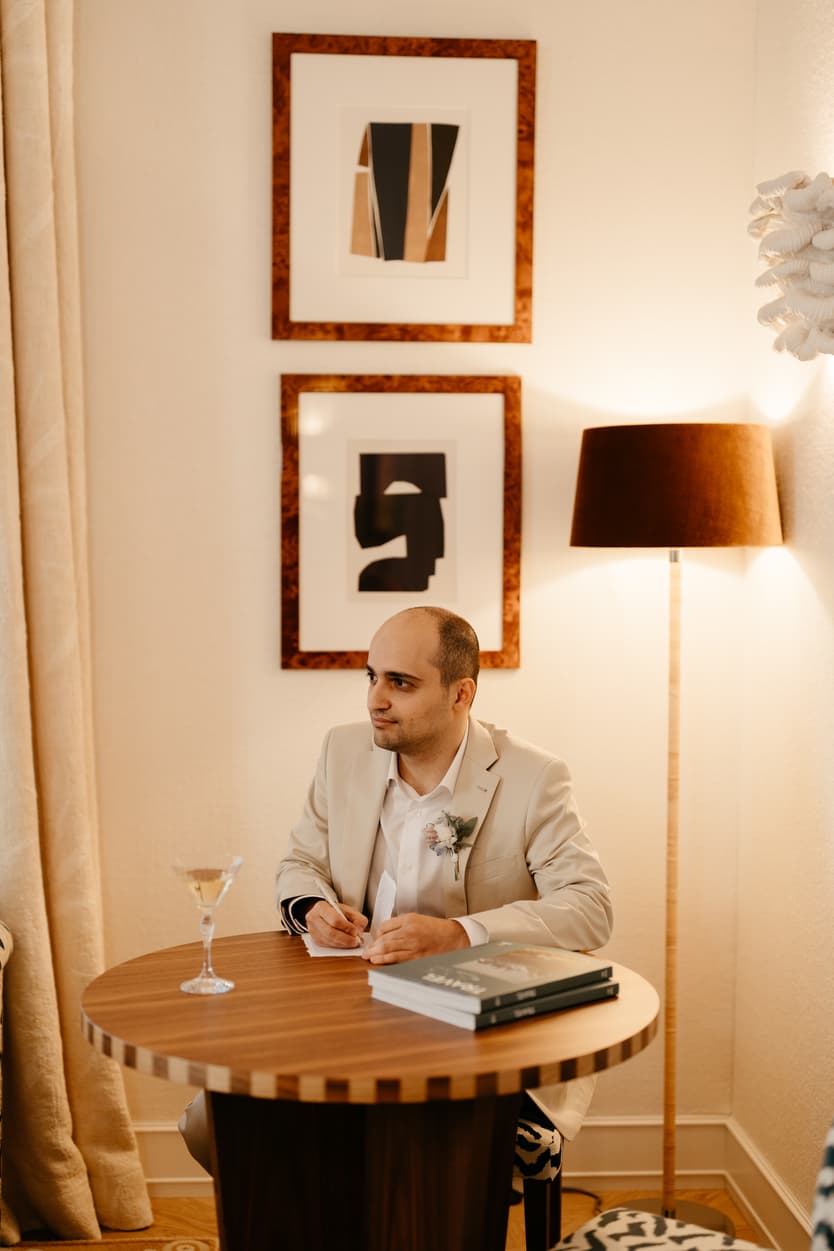 Paris Elopement Packages Elopement Photographer Videographer winter elopement groom writing vows 