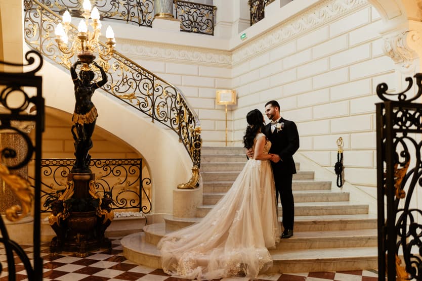 Destination Purple wedding elopement at Shangri-La Hotel Paris