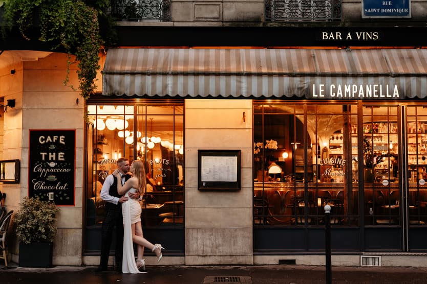 Intimate Couple Paris street style