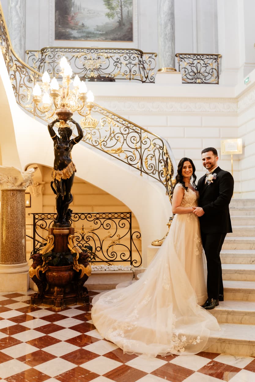 Destination Purple wedding elopement at Shangri-La Hotel Paris