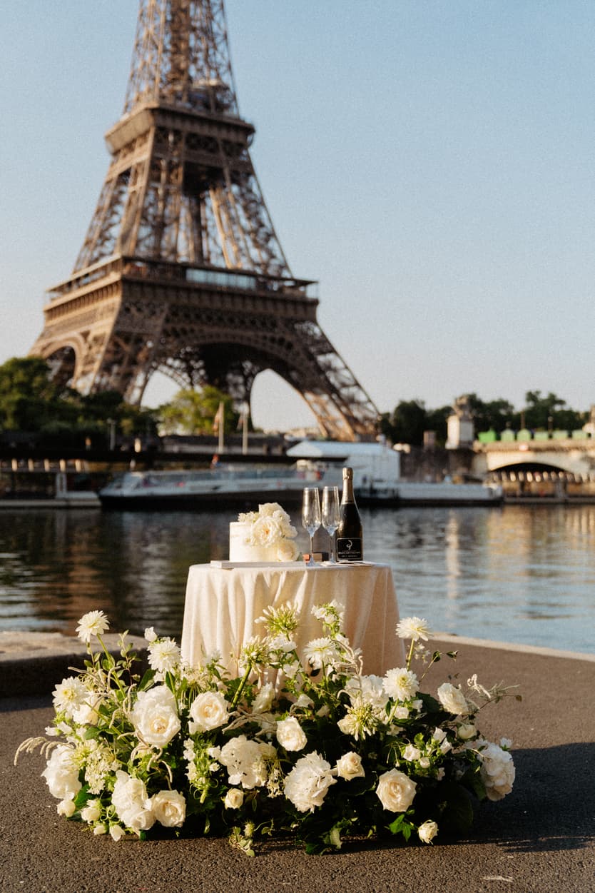 Best Elepement Ceremony Locations Seine River - Eiffel Tower view