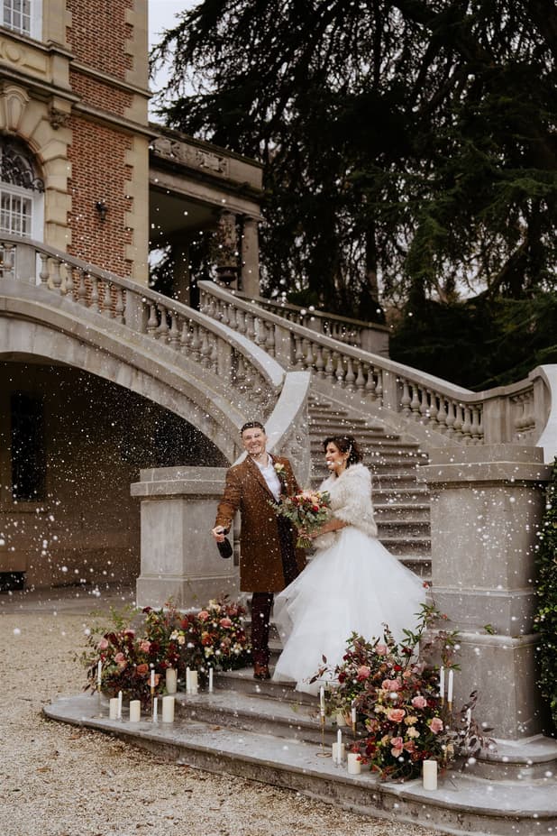 paris elopement planner - elopement in paris chateau with flower decoration 