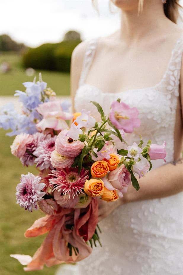 spring summer deconstructed bridal bouquet wedding