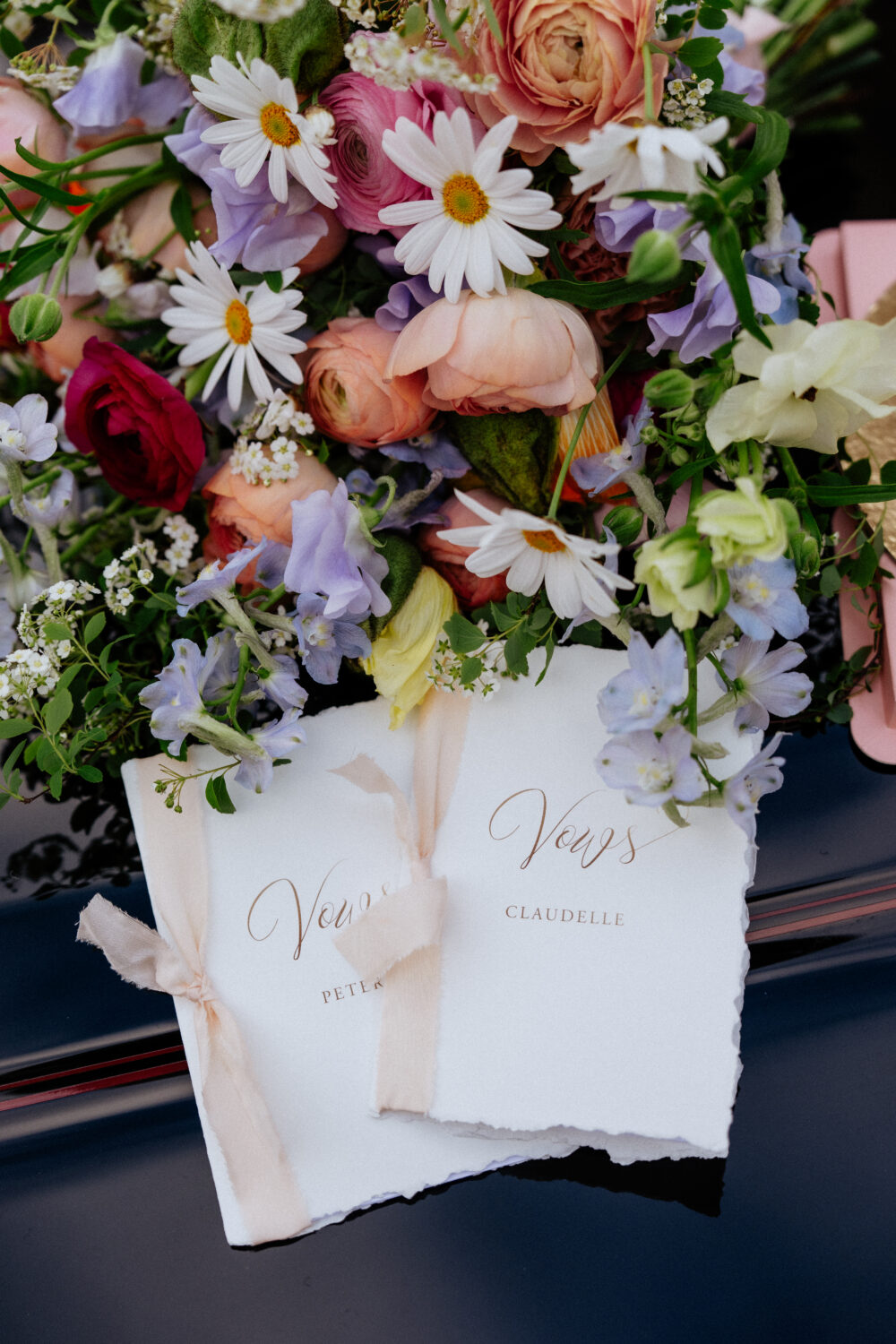 Elopement Vow Stationery Card Spring Bouquet