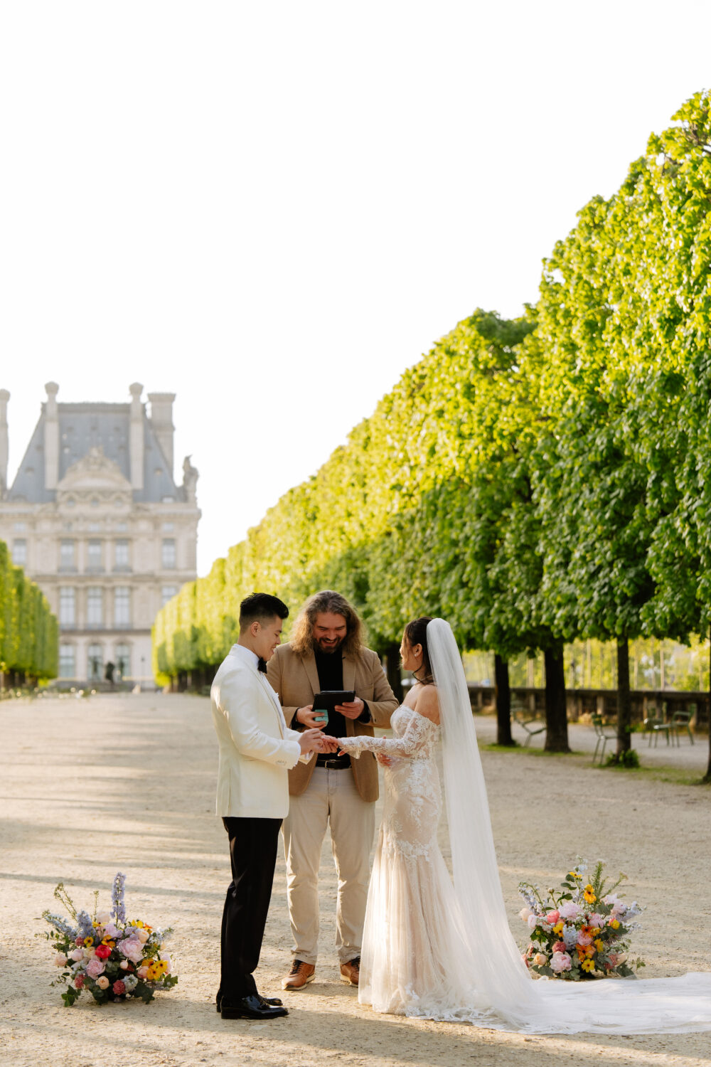 modern spring paris elopement with an officiant