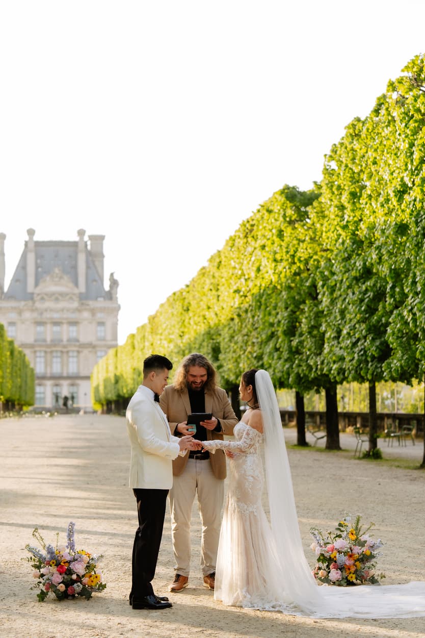modern spring paris elopement with an officiant