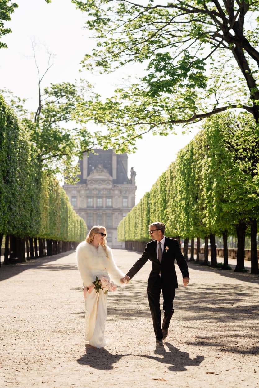 old money style elopement paris tuileries garden