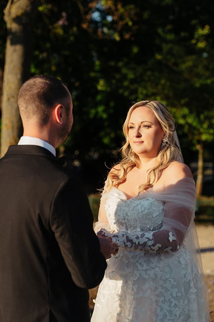 Victoria in the warm morning light, listening to Tyler's vows in the Trocadéro gardens